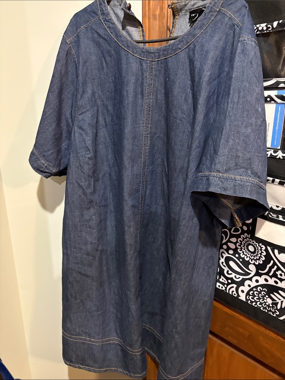 torrid Dark Blue Denim Short-Sleeve Tunic dress 2X nice dress good condition